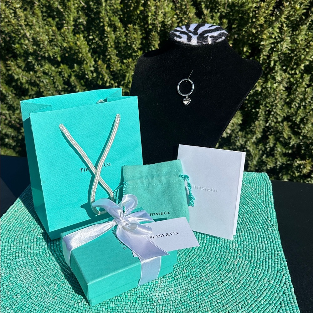 Tiffany & Co. SilverHeartTagCharmDanglingRing-size 7-brand new-originally packed